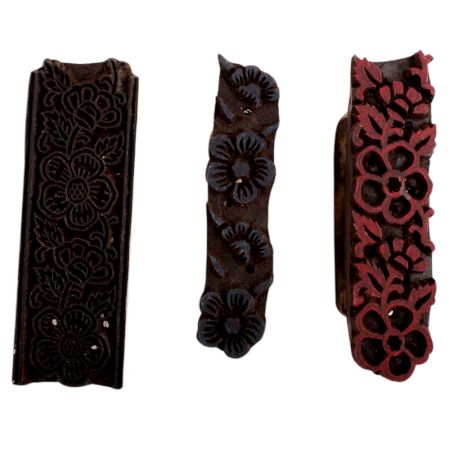 Set of 3 Piece New Wooden Printing Block